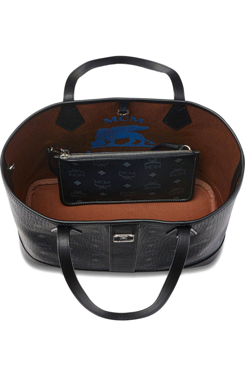 MCM New Small Liz Shopper in Visetos, Alternate, color, Black