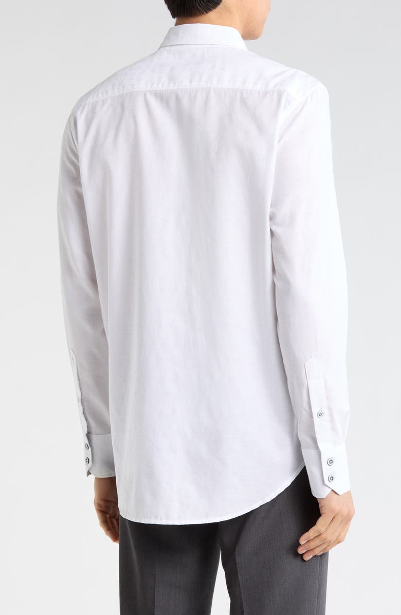 Robert Graham Solid Cotton Button-Up Shirt, Alternate, color, White