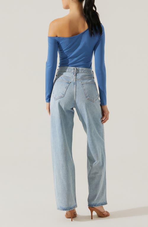 Astr The Label Kora One-shoulder Top In Blue