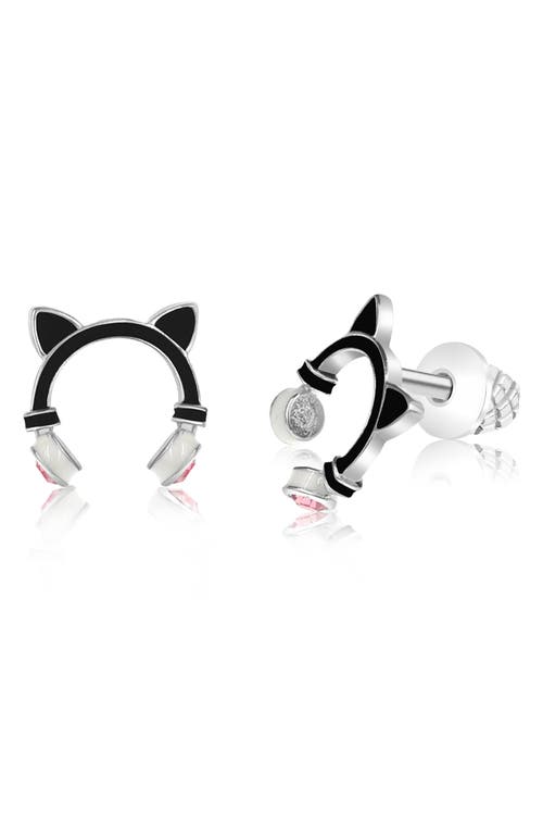 Chanteur Kids' Cat Ear Headphone Stud Earrings in Black/multi  product