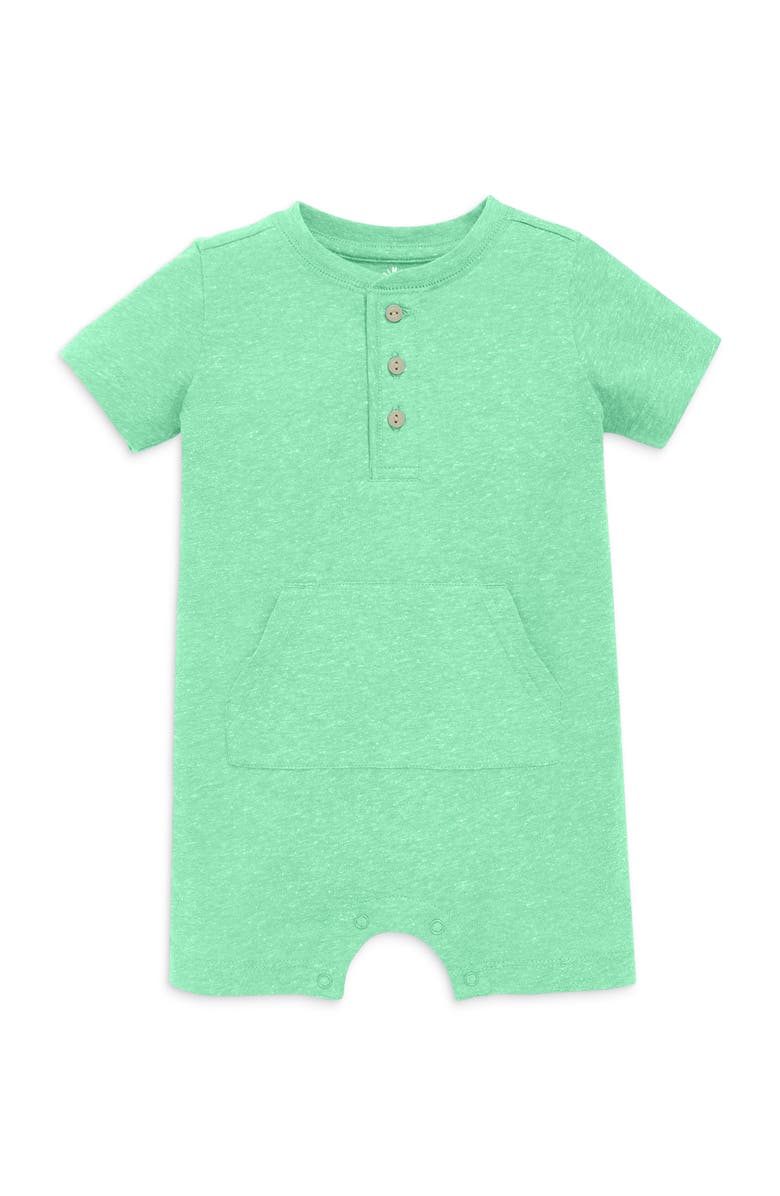 Primary Baby Heathered Henley Shortie, Main, color, Clover