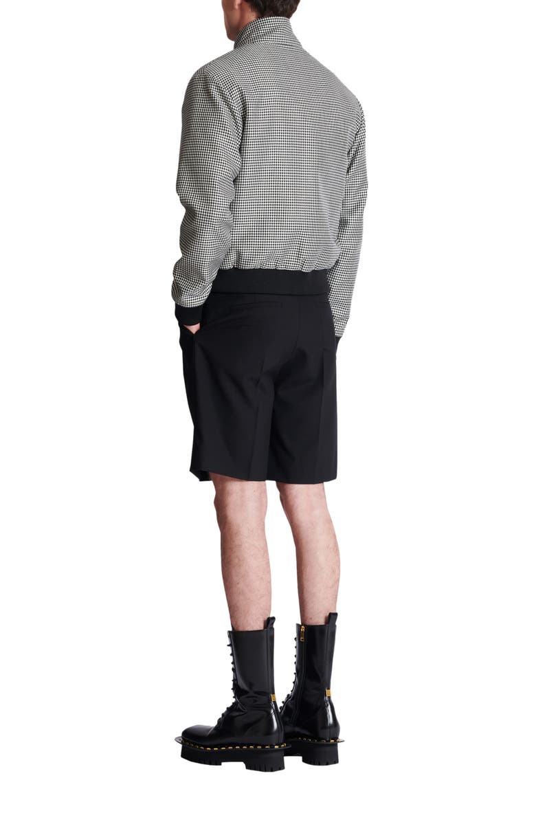 Balmain Houndstooth wool jacket, Alternate, color, Black