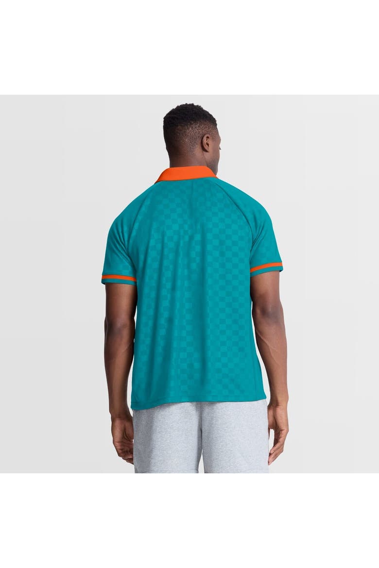 Men's Fanatics Aqua/Orange Miami Dolphins Homerun Raglan V-Neck Polo, Alternate, color, Aqua