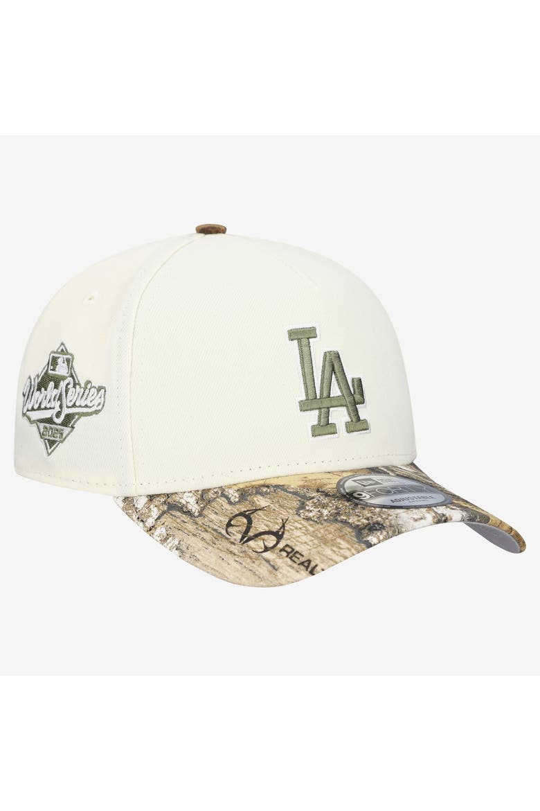 Men's New Era Khaki/Realtree Camo Los Angeles Dodgers 9FORTY A-Frame Adjustable Hat, Main, color, Khaki