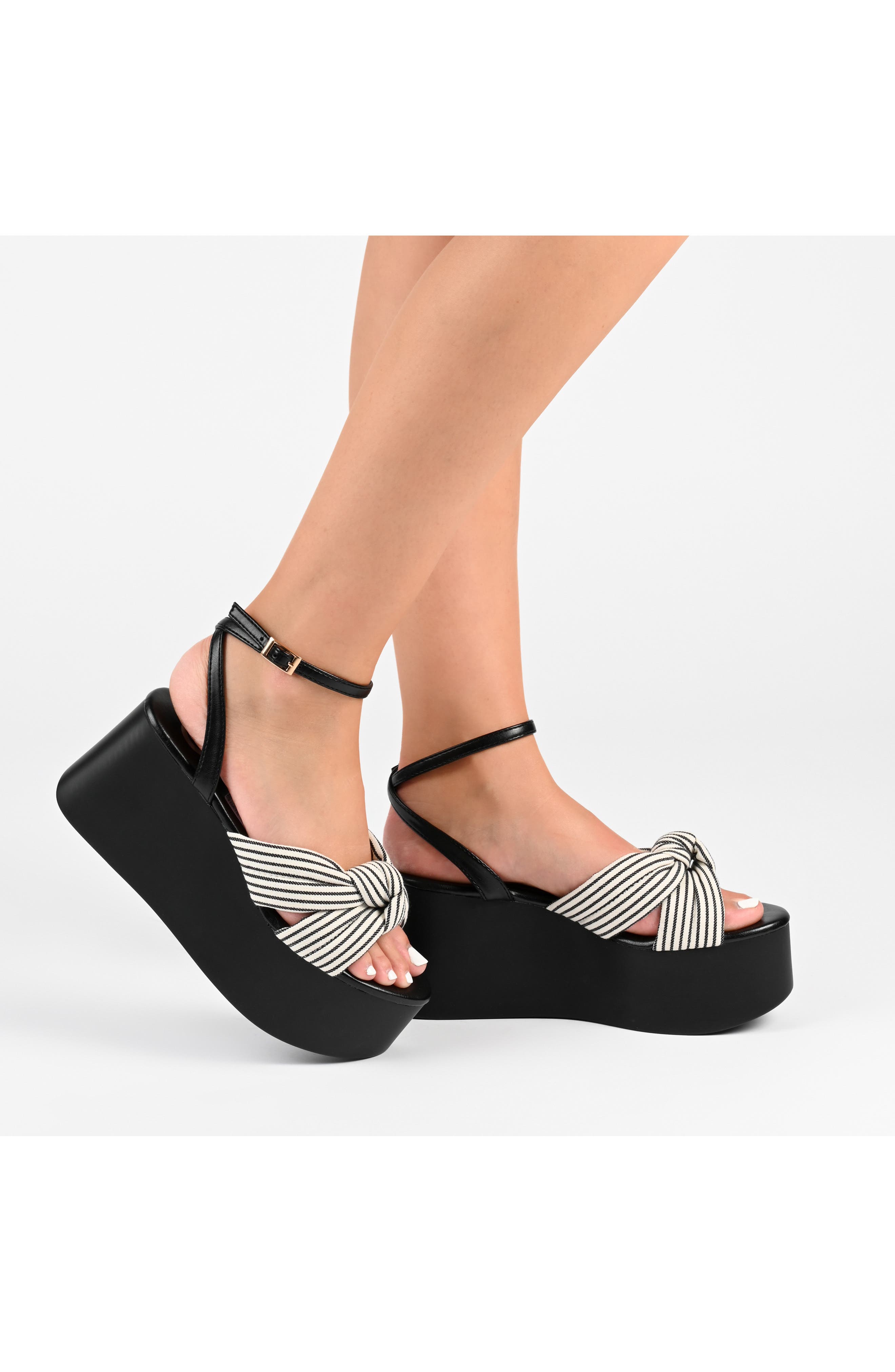 Journee Collection Lailee Ankle Strap Platform Sandal, Alternate, color, Black