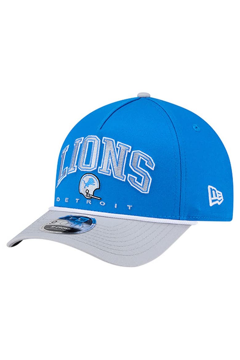 Men's New Era  Blue Detroit Lions Throwback Arch COOLERA 9FORTY A-Frame M-Crown Adjustable Hat, Main, color, Blue