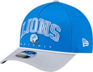 New Era Men's New Era  Blue Detroit Lions Throwback Arch COOLERA 9FORTY A-Frame M-Crown Adjustable Hat