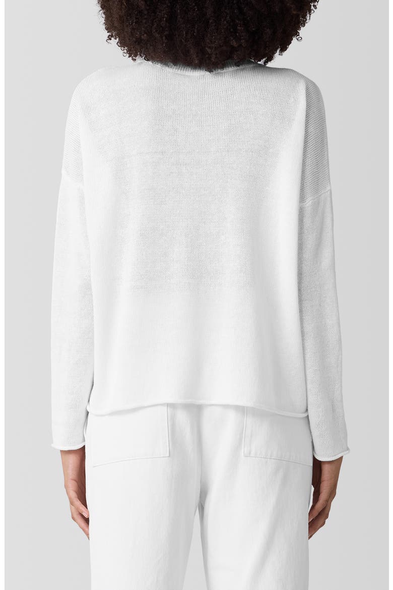 Crewneck Organic Linen & Organic Cotton Sweater, Alternate, color, WHITE