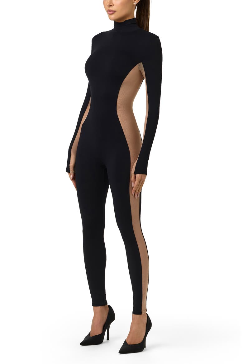 Body Flex Two-Tone Jumpsuit, Alternate, color, BLACK