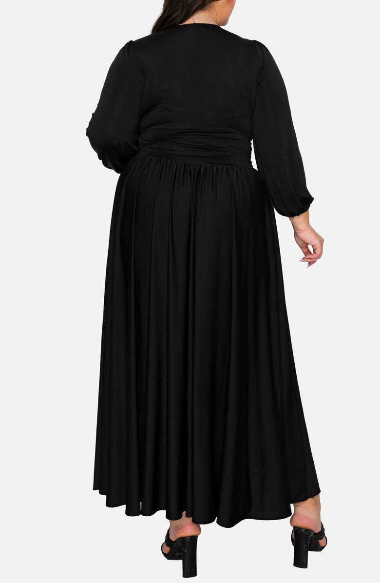 L I V D Solene Empire Waist Long Sleeve Maxi Dress, Alternate, color, Black