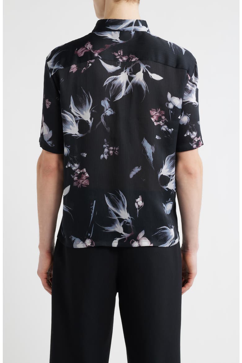 Oversize Floral Short Sleeve Button-Up Shirt, Alternate, color, BLACK INCANDESCENT FLORAL