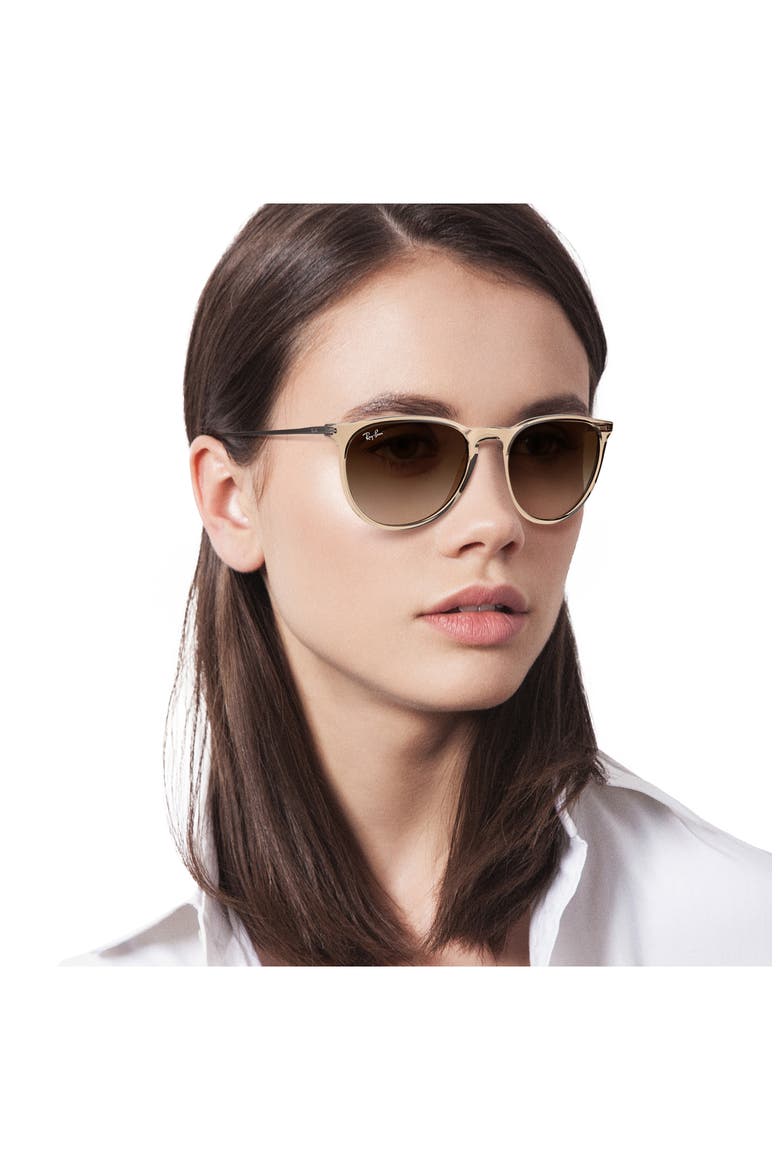 Erika 54mm Gradient Round Sunglasses, Alternate, color, BROWN/ BROWN GRADIENT