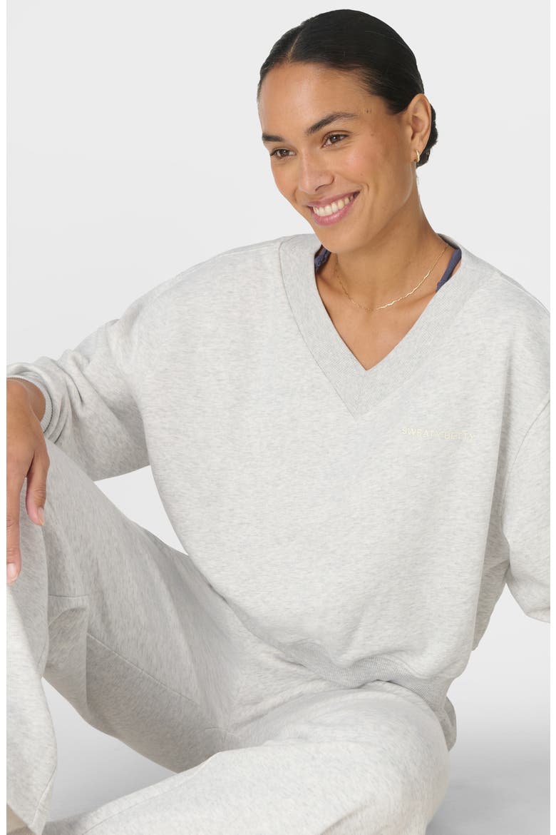 Revive Organic Cotton Blend Crop Sweatshirt, Alternate, color, ICE GREY MARL