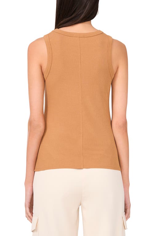 Halogen ® Fitted Ribbed Tank Top In Sugar Camel