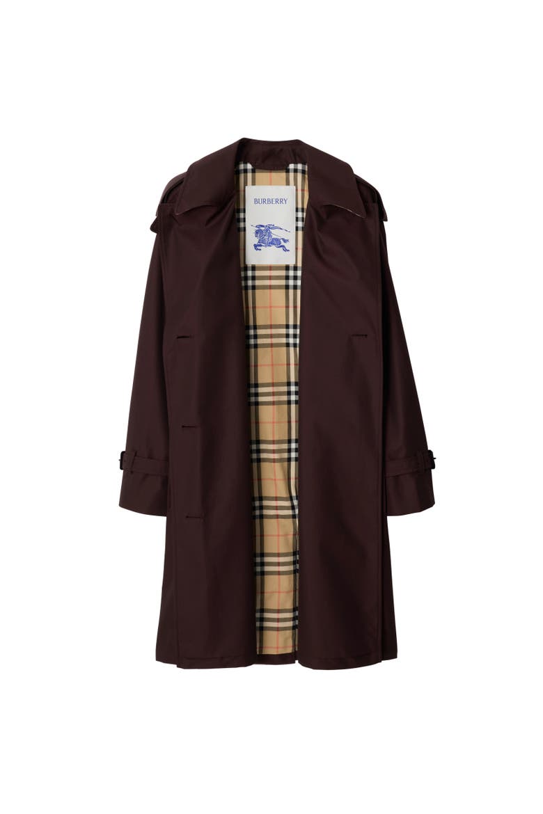 Mid-length Gabardine Castleford Trench Coat, Alternate, color, Mahogany red