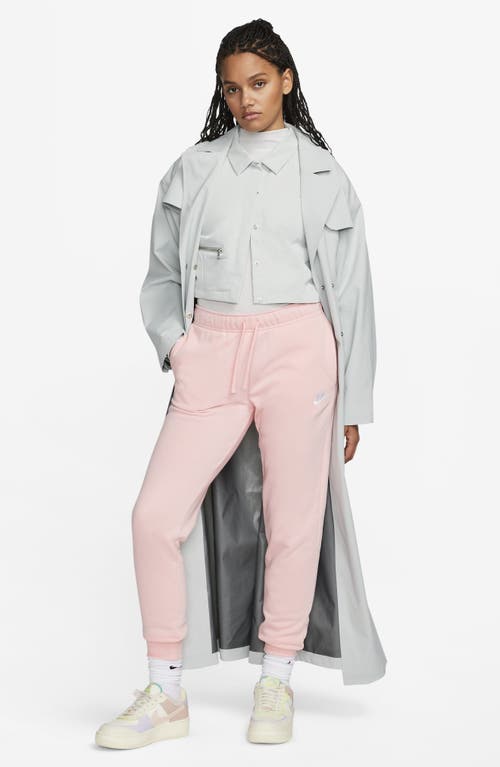 Nike Plus Size Active Sportswear Club Mid-rise Fleece Jogger Pants In Medium Soft Pink/white