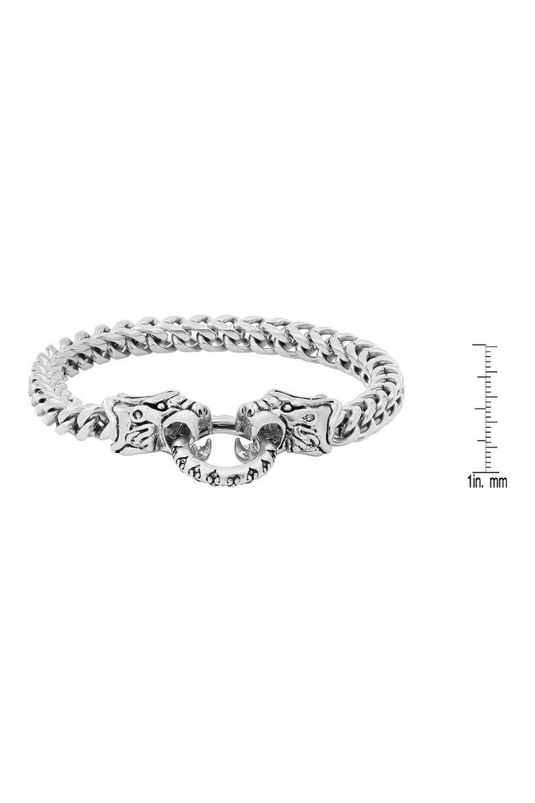HMY JEWELRY Stainless Steel Dragon Cuff Bracelet, Alternate, color, METALLIC