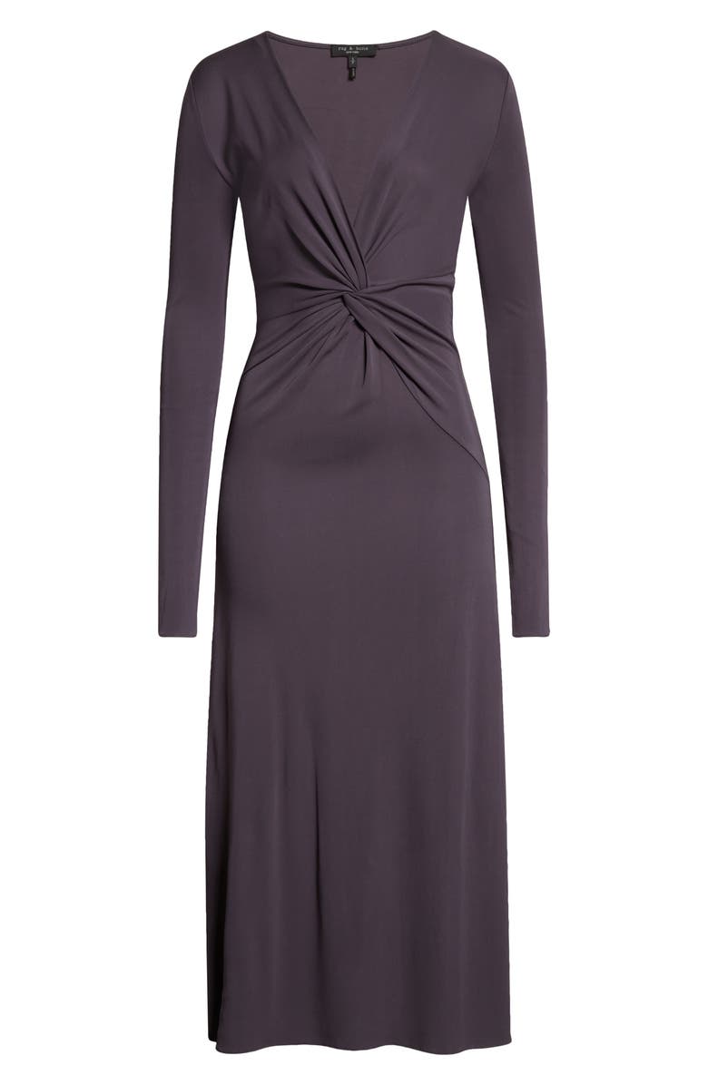 rag & bone Jules Jersey Long Sleeve Midi Dress, Alternate, color, 