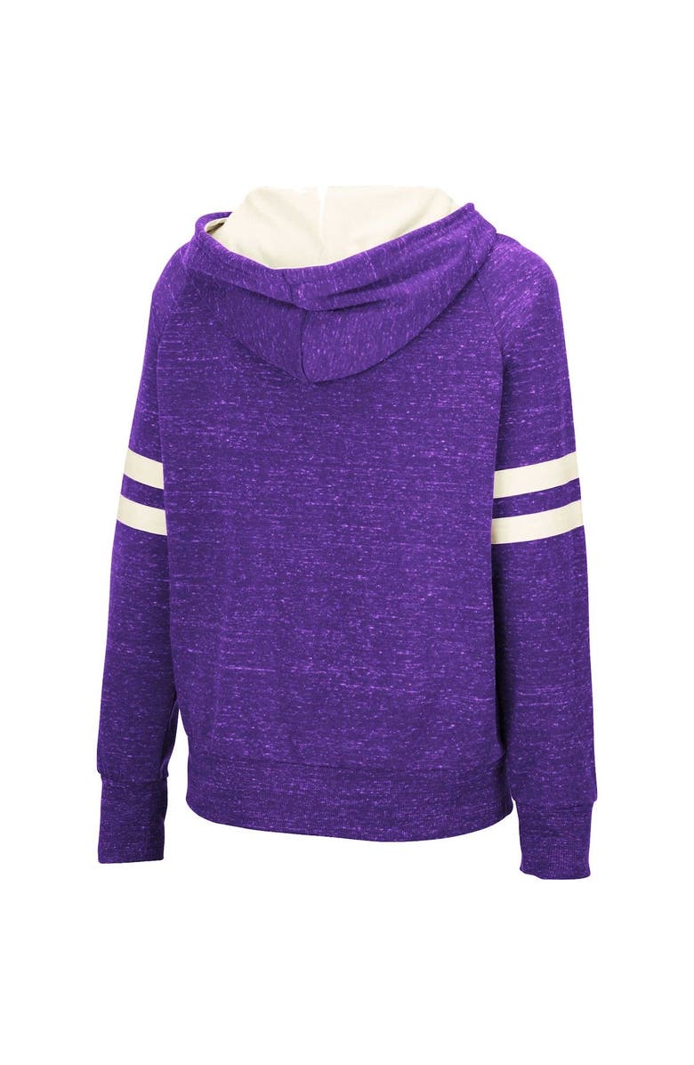 COLOSSEUM Women's Colosseum Purple Clemson Tigers Speckle Fleece Raglan Full-Zip Hoodie, Alternate, color,