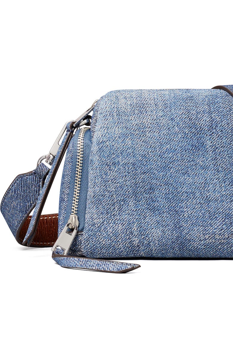 Tory Burch Perry Suede Crossbody Bag, Alternate, color, Blue Jean