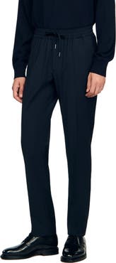 SANDRO Elasticated straight-leg trousers