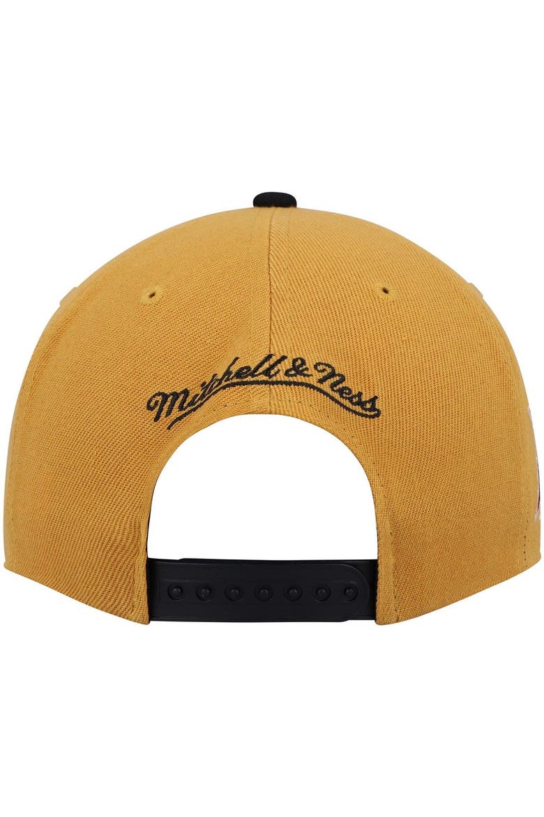 Men's Mitchell & Ness Gold/Black Philadelphia 76ers Hardwood Classics Snapback Hat, Alternate, color, Gold