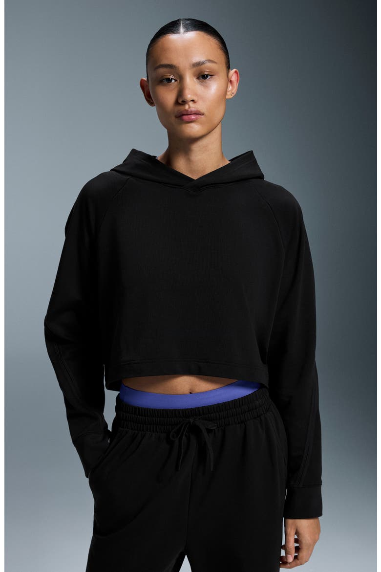 Studio Crop Hoodie, Alternate, color, BLACK
