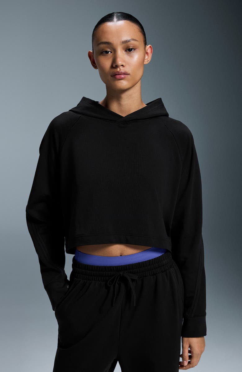 On Studio Crop Hoodie, Alternate, color, Black
