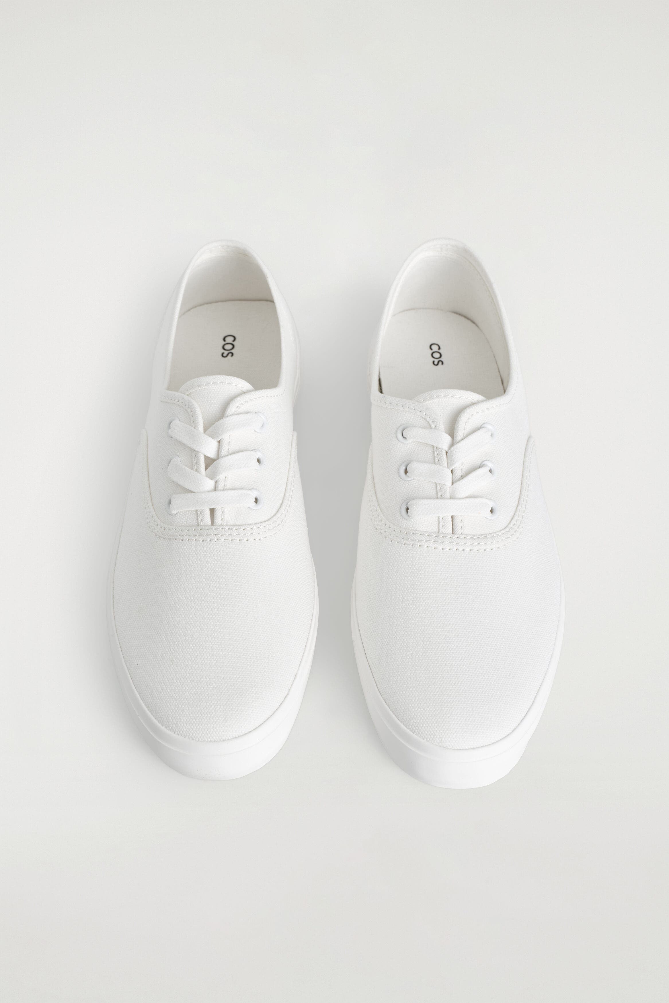 COS Canvas Plimsoll Trainers, Alternate, color, White
