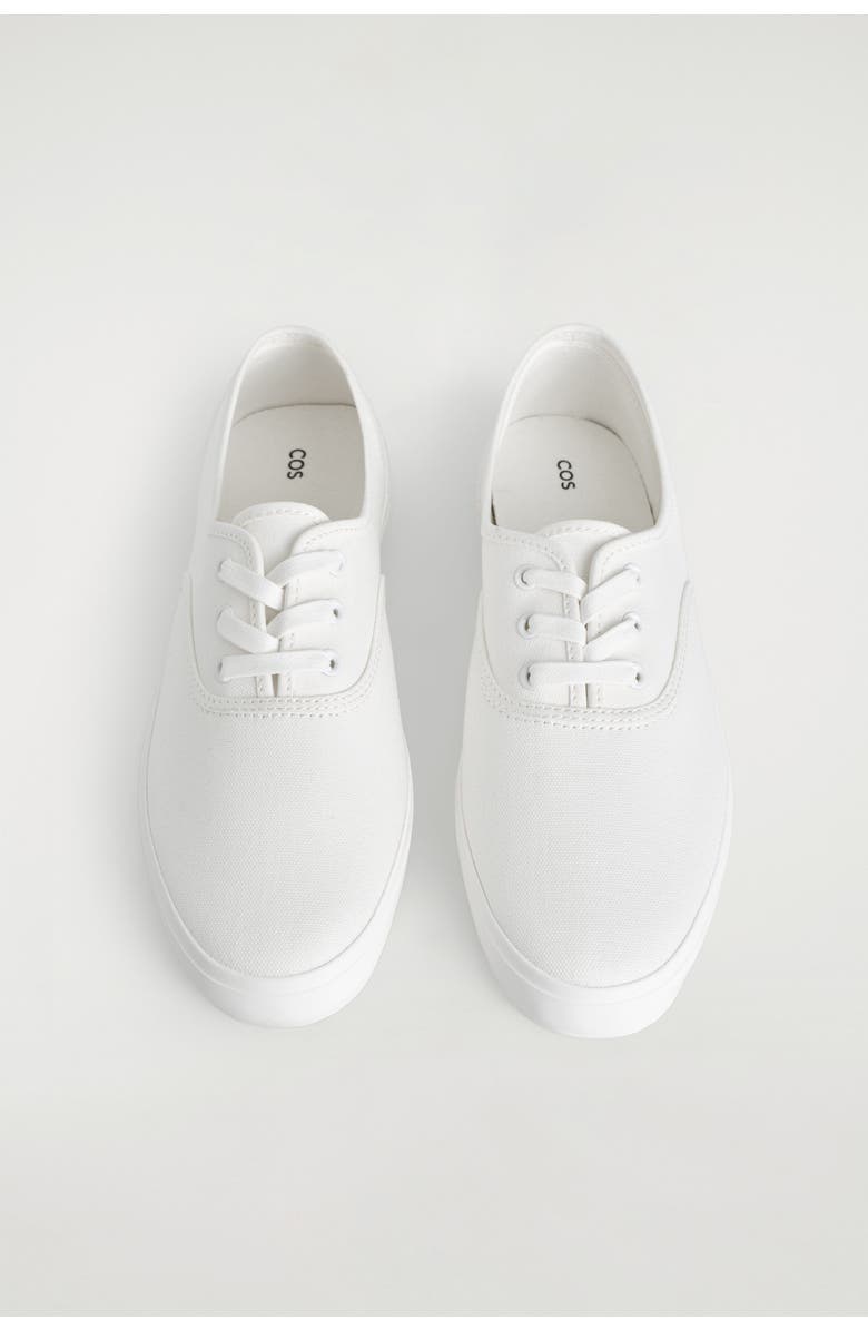 COS Canvas Plimsoll Trainers, Alternate, color, White