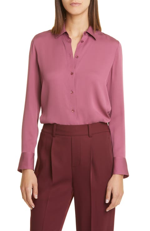 Slim Fit Stretch Silk Blouse