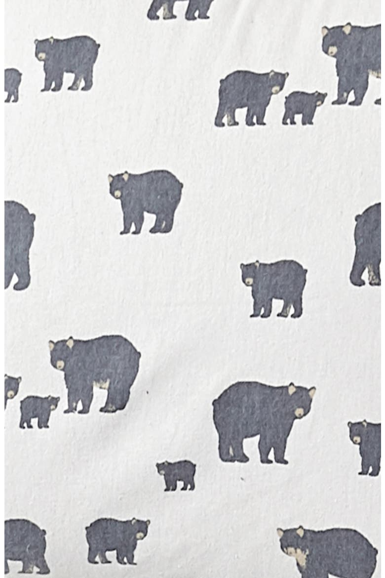 Bear Family Cotton Flannel Sheet Set, Alternate, color, GREY