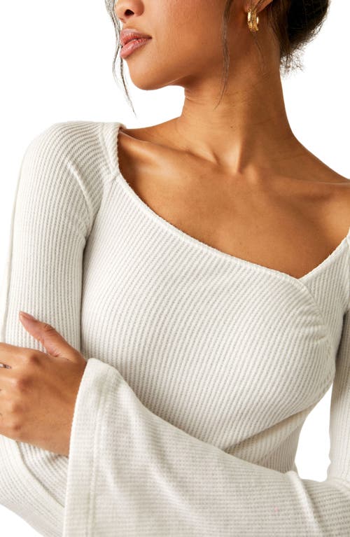 Free People On A Cloud Long Sleeve Bodysuit In Ivory