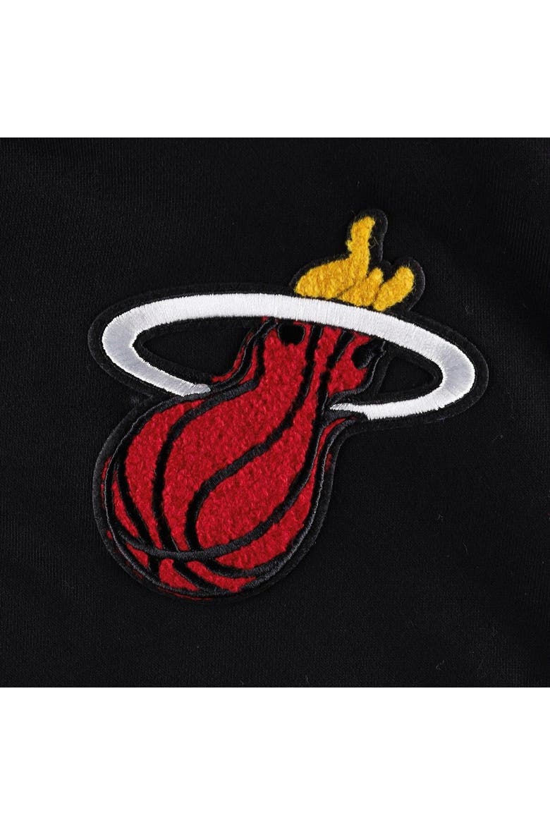 Women's Pro Standard Black Miami Heat Classic Fleece Cropped Pullover Hoodie, Alternate, color, Black