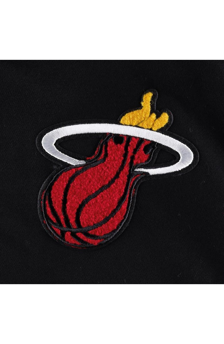 PRO STANDARD Women's Pro Standard Black Miami Heat Classic Fleece Cropped Pullover Hoodie, Alternate, color, Black