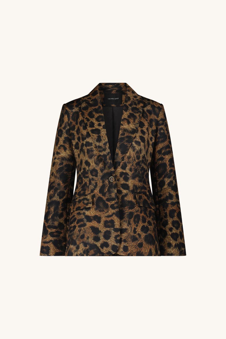 Cheryl Single Breasted Blazer, Alternate, color, Leopard
