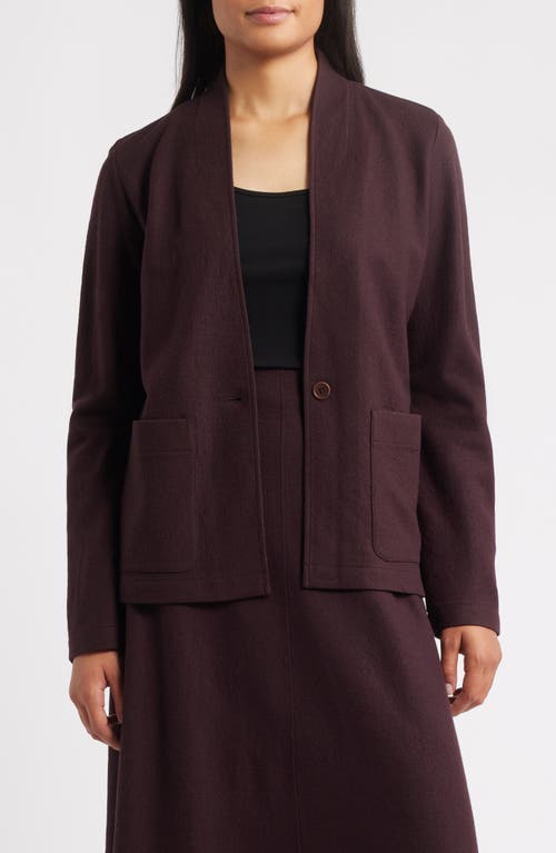 Eileen Fisher Washable Flex Ponte Long Blazer In Purple