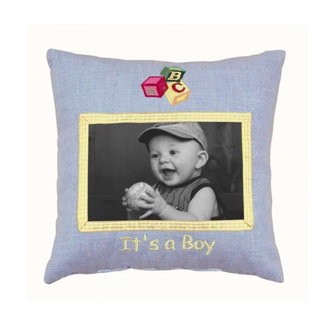 "It's A Boy" Mini Accent Pillow 10" x 10"