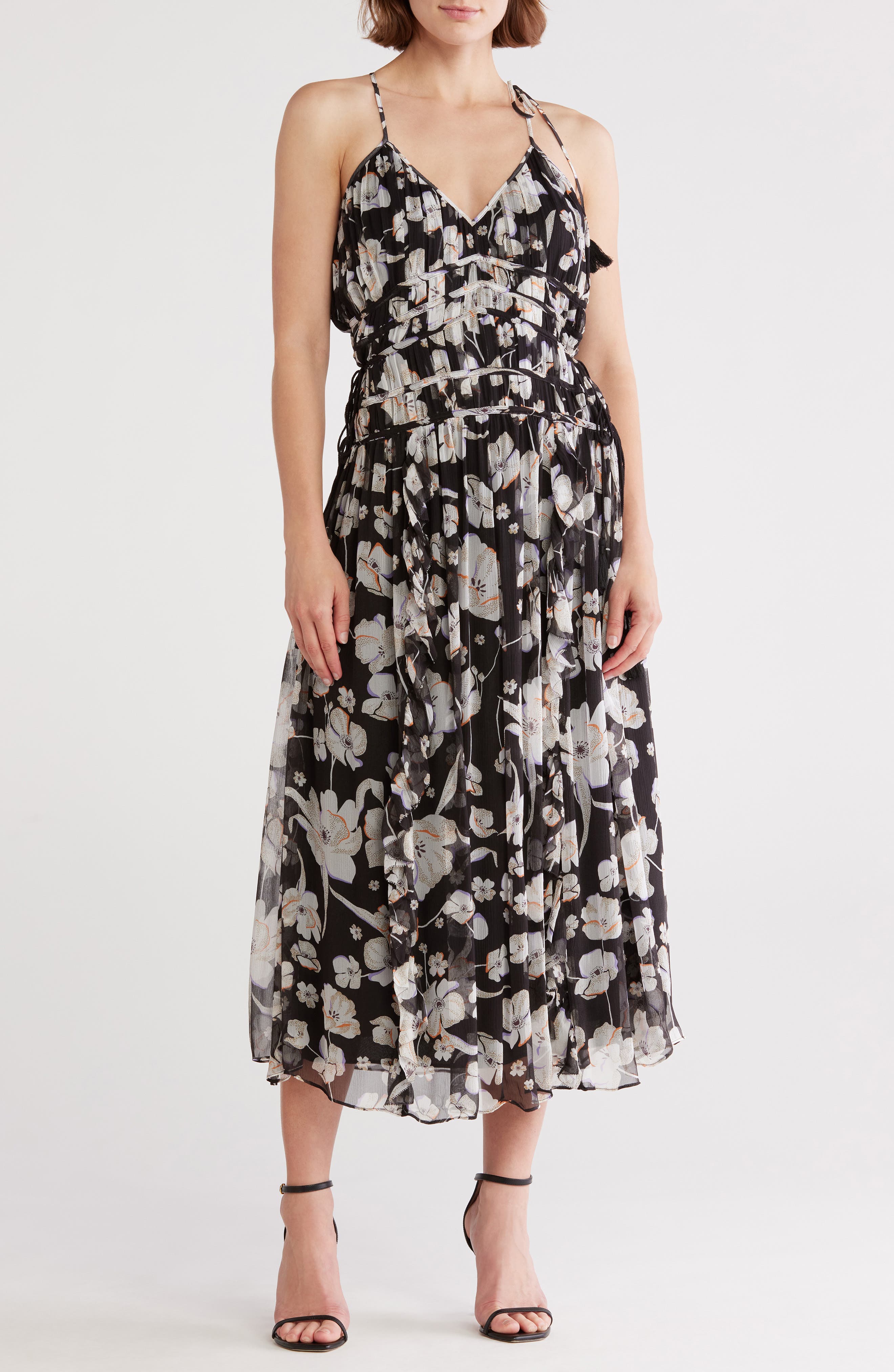 Joie Lyall Shirred Silk Gown