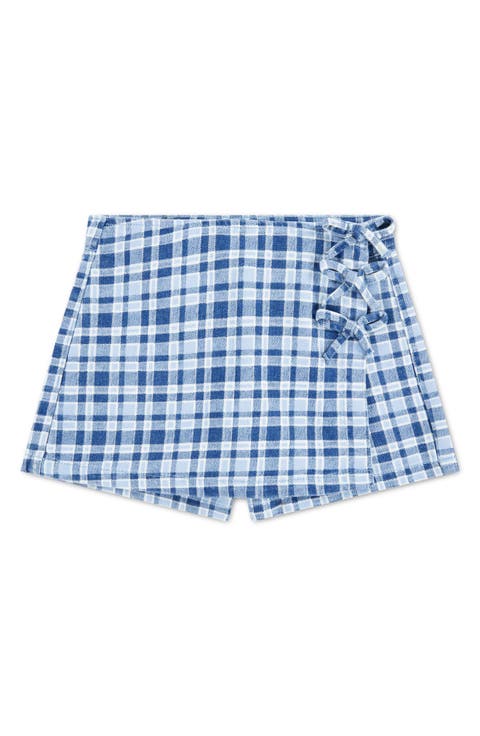 Kids' Plaid Skort with Bows
