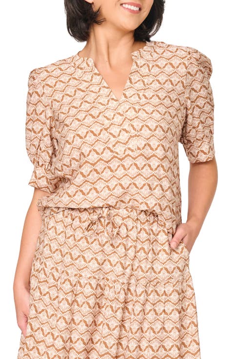 Notch Neck Pullover Top
