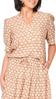 GIBSONLOOK Notch Neck Pullover Top