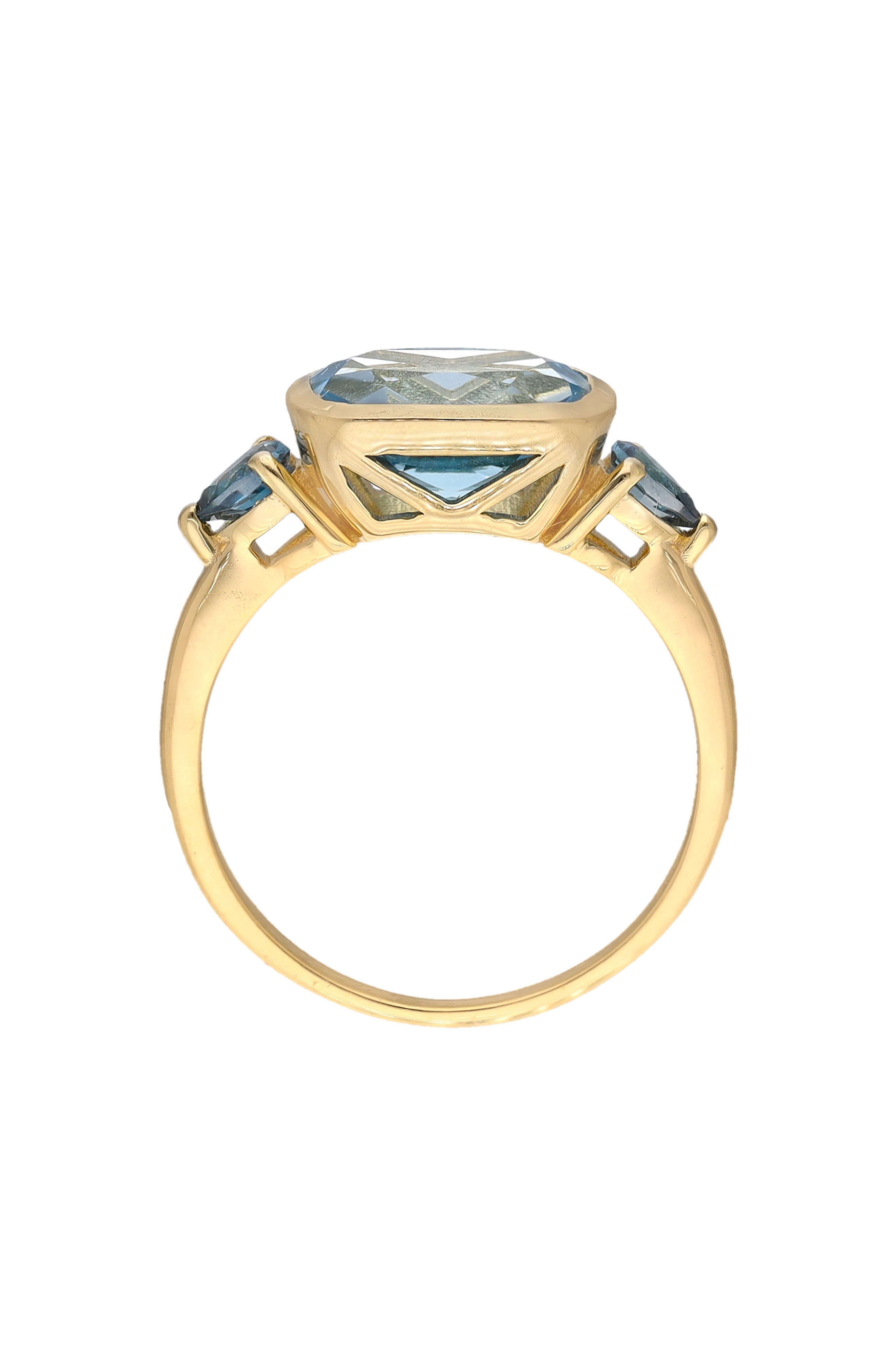 YS GEMS Cushion & Trillion Cut Blue Topaz Ring | Nordstromrack