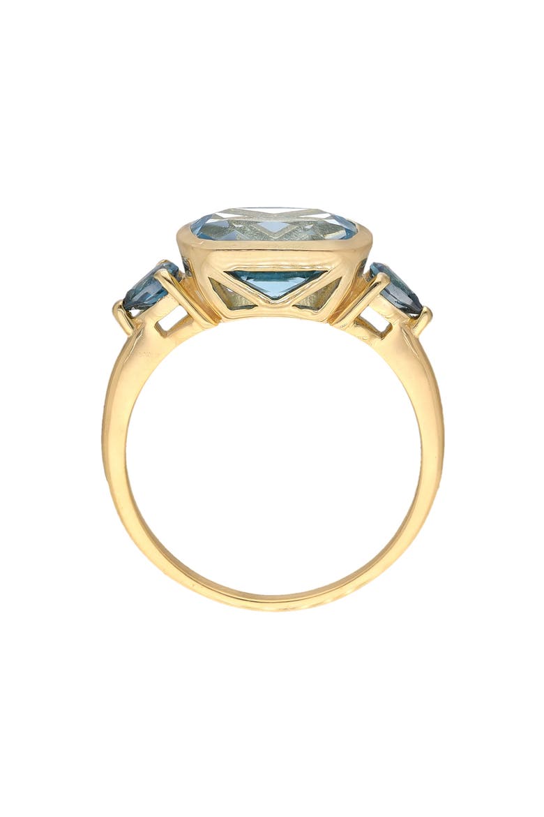 Cushion & Trillion Cut Blue Topaz Ring, Alternate, color, BLUE