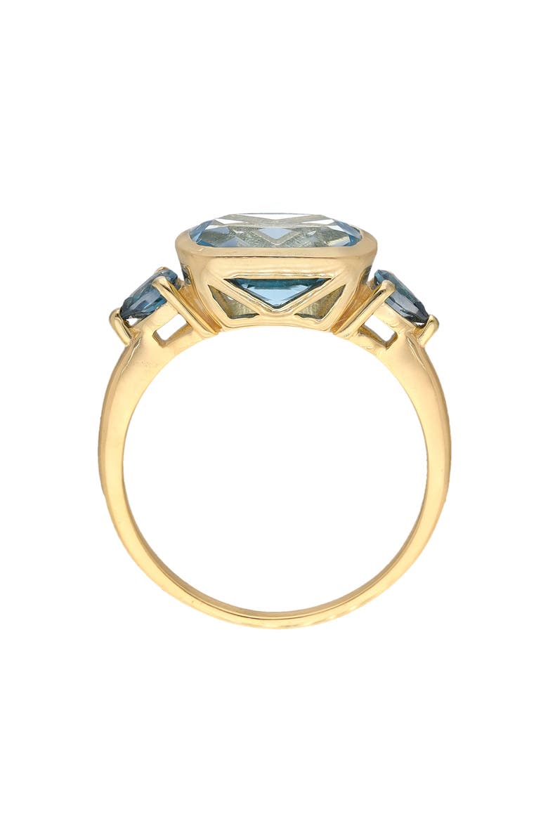 YS GEMS Cushion & Trillion Cut Blue Topaz Ring, Alternate, color, Blue