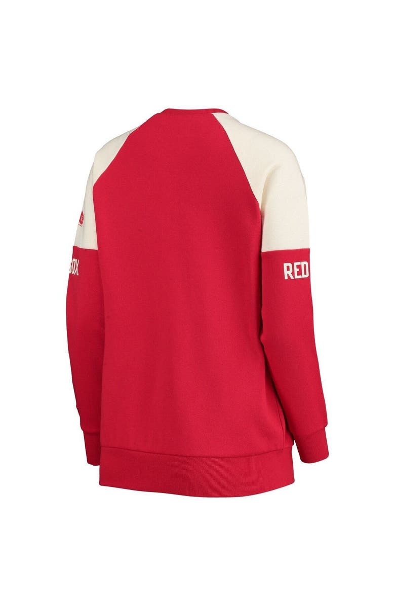 STARTER Women's Starter Red/Navy Boston Red Sox Baseline Raglan Pullover Sweatshirt, Alternate, color, Navy