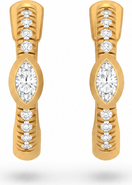 BY ADINA EDEN Diamond Marquise Bezel Accent Pave Huggie Earring 14K