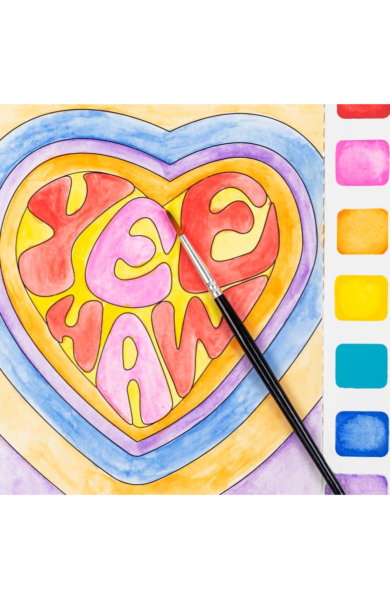 Brea Reese Vivid Watercolor Pad Kit, Western, 8 Frog & Cowgirl Designs, Alternate, color, Multicolored