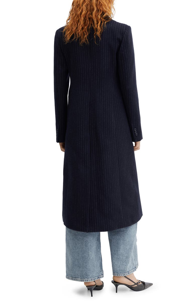 MANGO Pinstripe Longline Coat, Alternate, color, 
