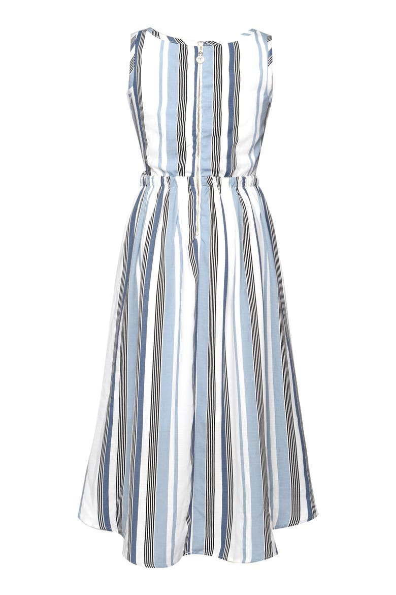 Kids' Stripe Cutout Dress, Alternate, color, WHITE MULTI